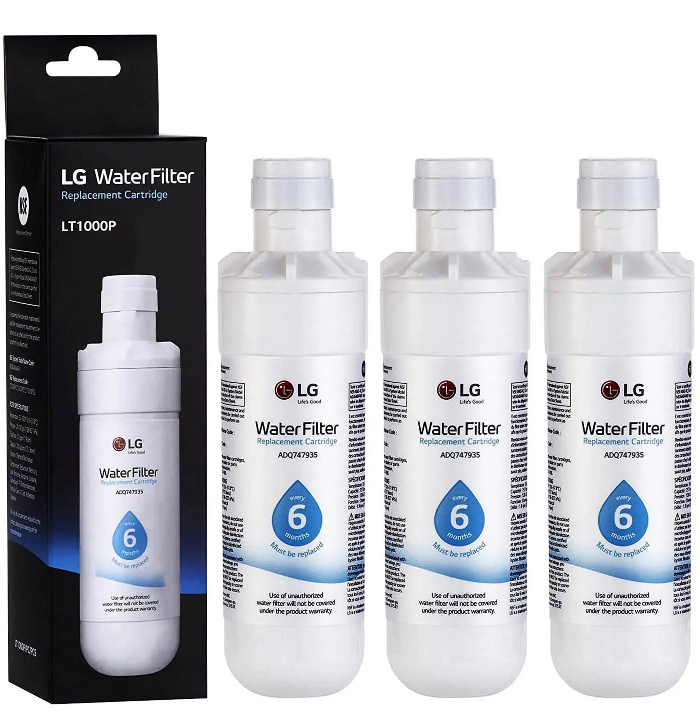 LG LT1000P Refrigerator Water Filter Replacement , 6-Month Filter Cartridge