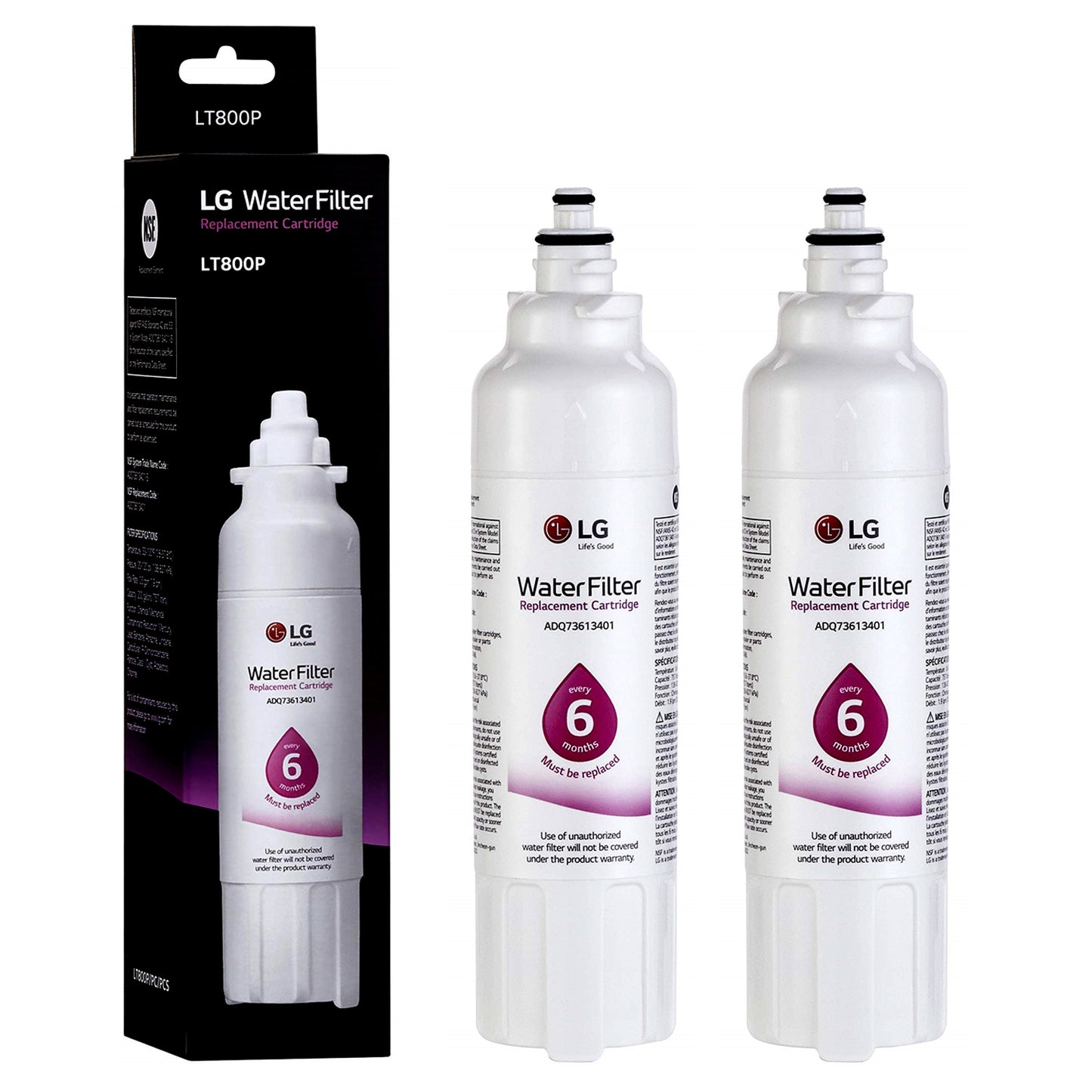 LG LT800P ADQ73613401, ADQ73613408, or ADQ75795104 Refrigerator Water Filter