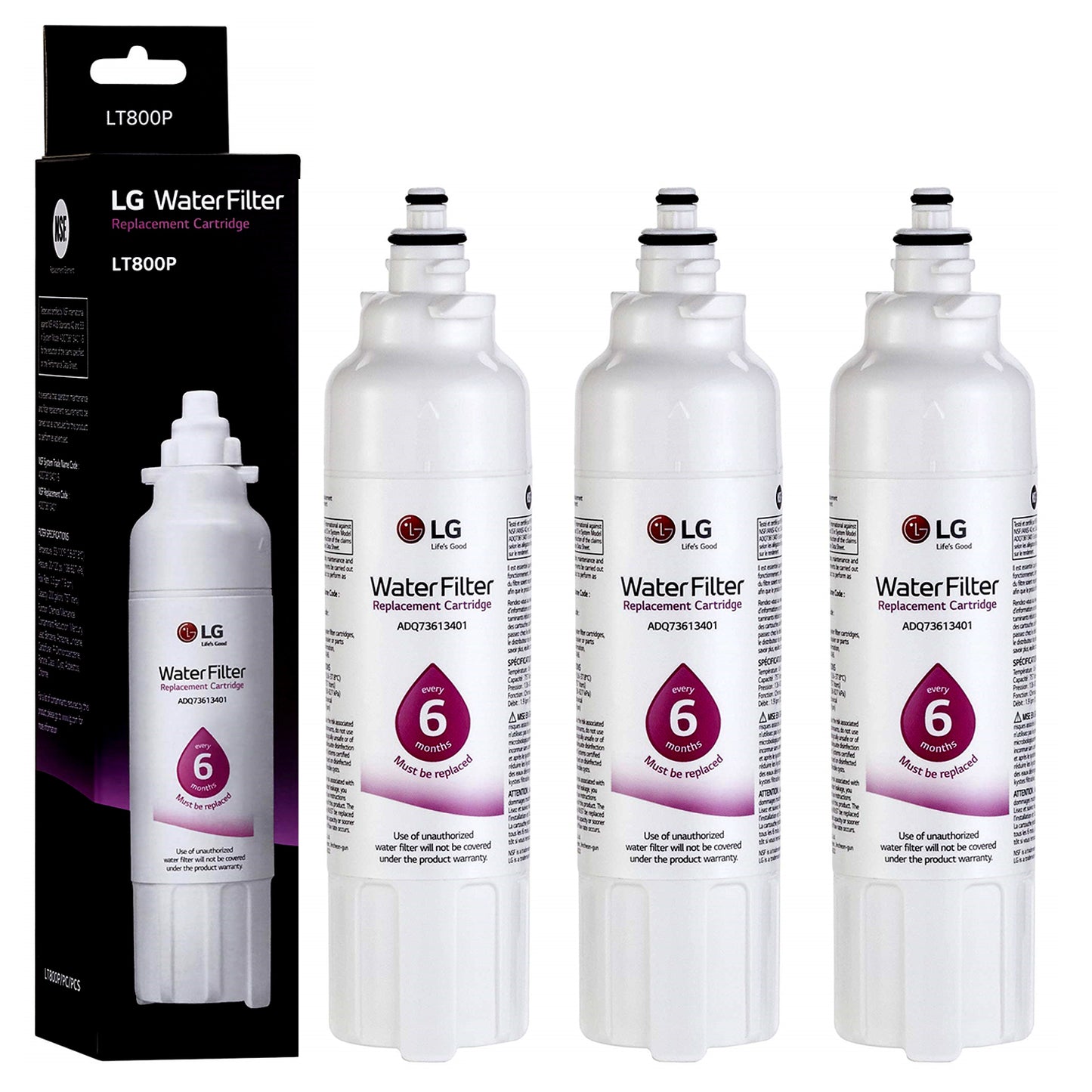 LG LT800P ADQ73613401, ADQ73613408, or ADQ75795104 Refrigerator Water Filter