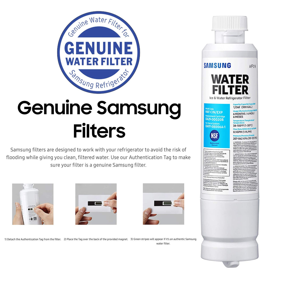 Samsung DA29-00020B Refrigerator Water Filter